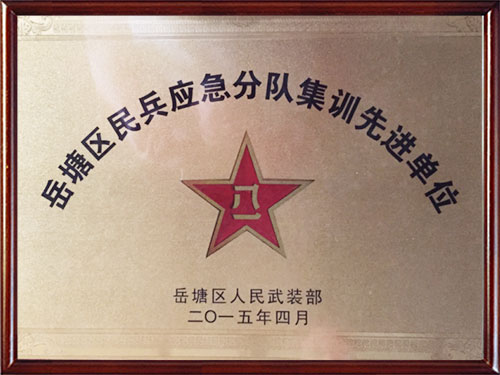 岳塘區(qū)民兵應(yīng)急分隊集訓(xùn)先進(jìn)單位